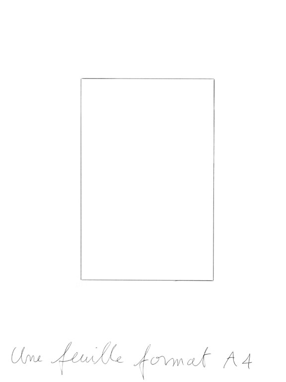 Claude Closky, ‘Une feuille format A4 [A sheet of paper size A4] (4)’, 1997, black ballpoint pen on paper, 40 x 30 cm.